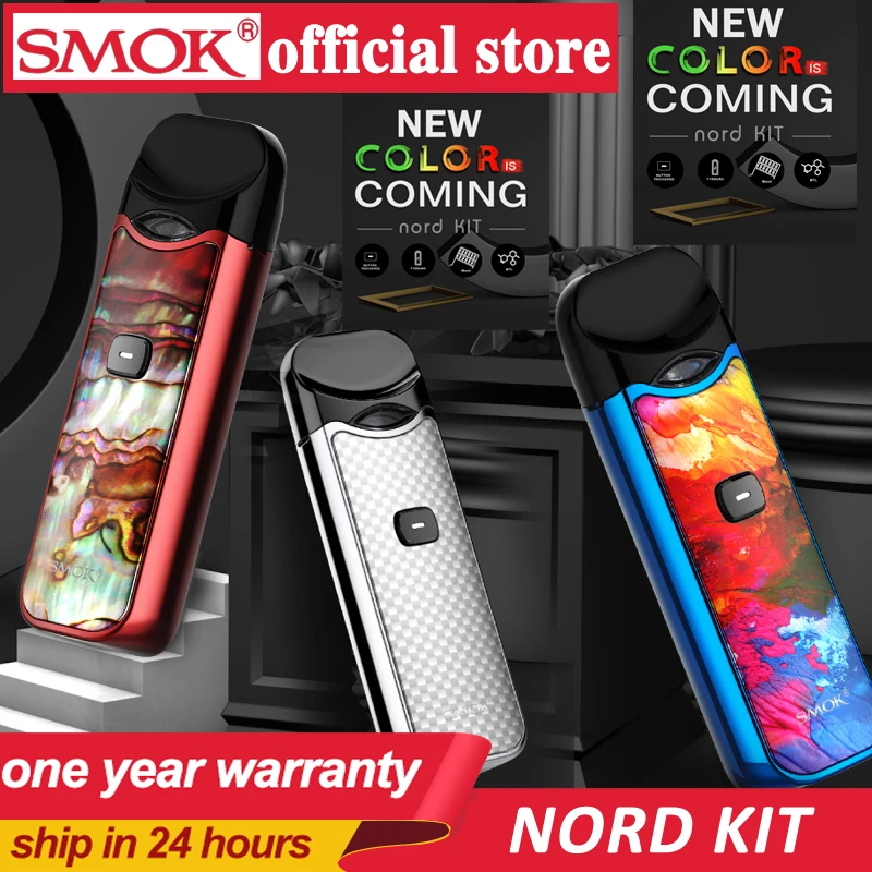 Новые запасы набор carbon Nord SMOK кнопочный Pod анти протекающий мини вейп ручка с 1100