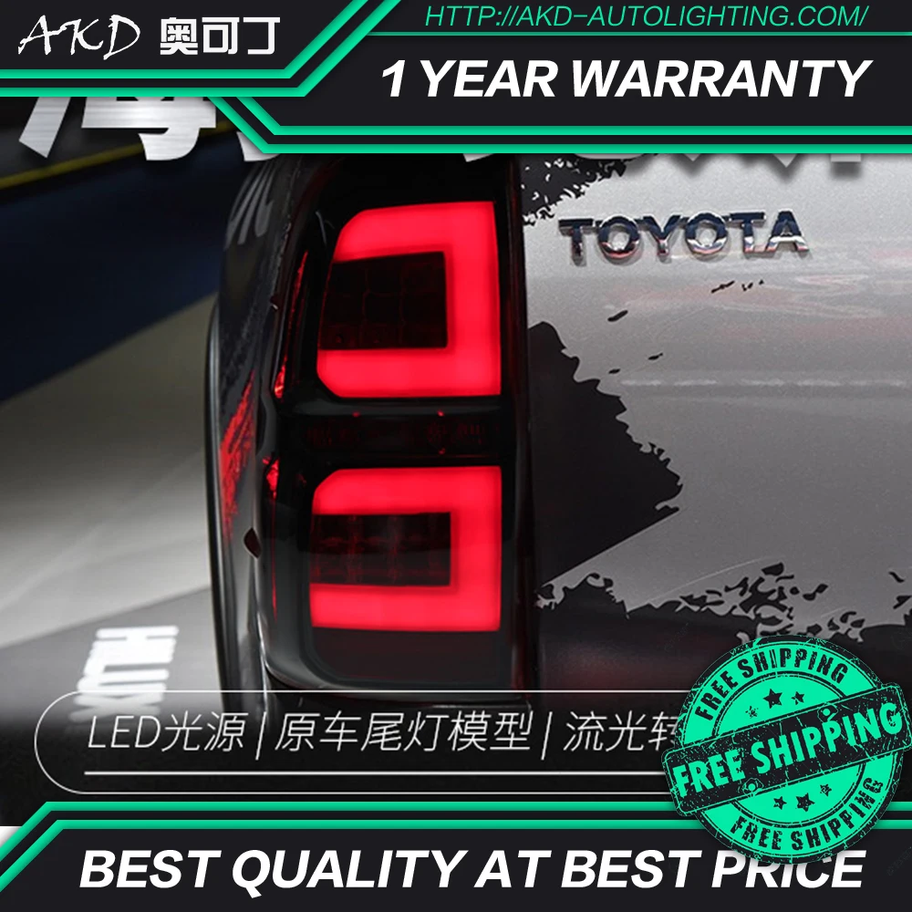 

АКД стайлинга автомобилей для Toyota Hilux задние фонари 2014-2017 Revo светодиодный задний фонарь порно фильмы светодиодный фонарь DRL тормоз заднего х...