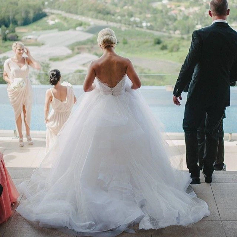 Цветочные кружевные свадебные платья телесного цвета из тюля Vestido De novia с