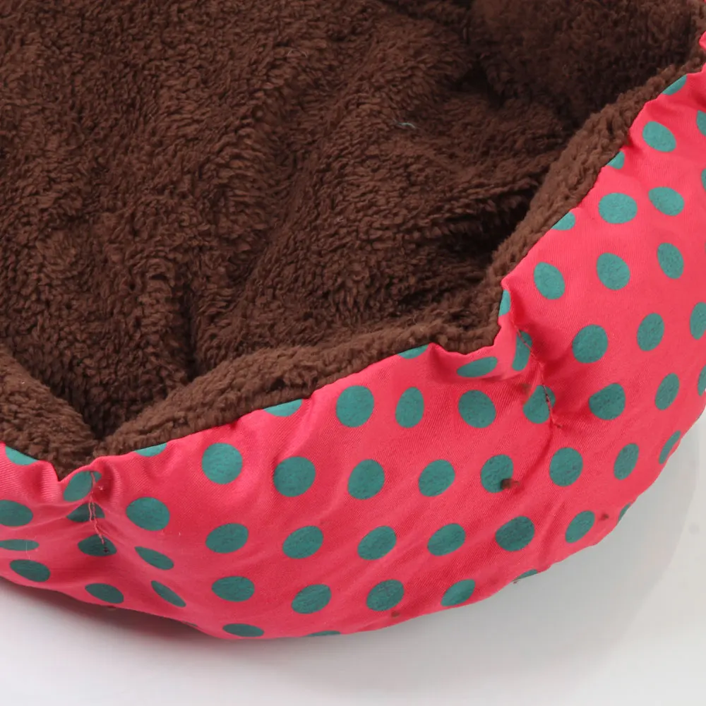 

Nice-looking Dot Pattern Octagonal Flannelette & Cotton Pet Bed Rose Red L