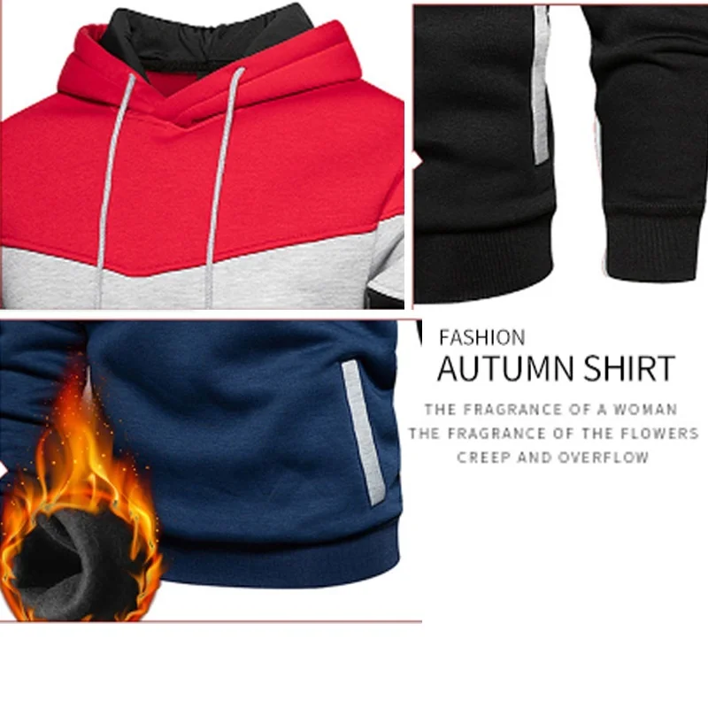 Autumn Winter Men's Fashion Brand Printed Jogging Suits Three-color Hoodies and Trousers Two Piece Sets Casual Tracksuit