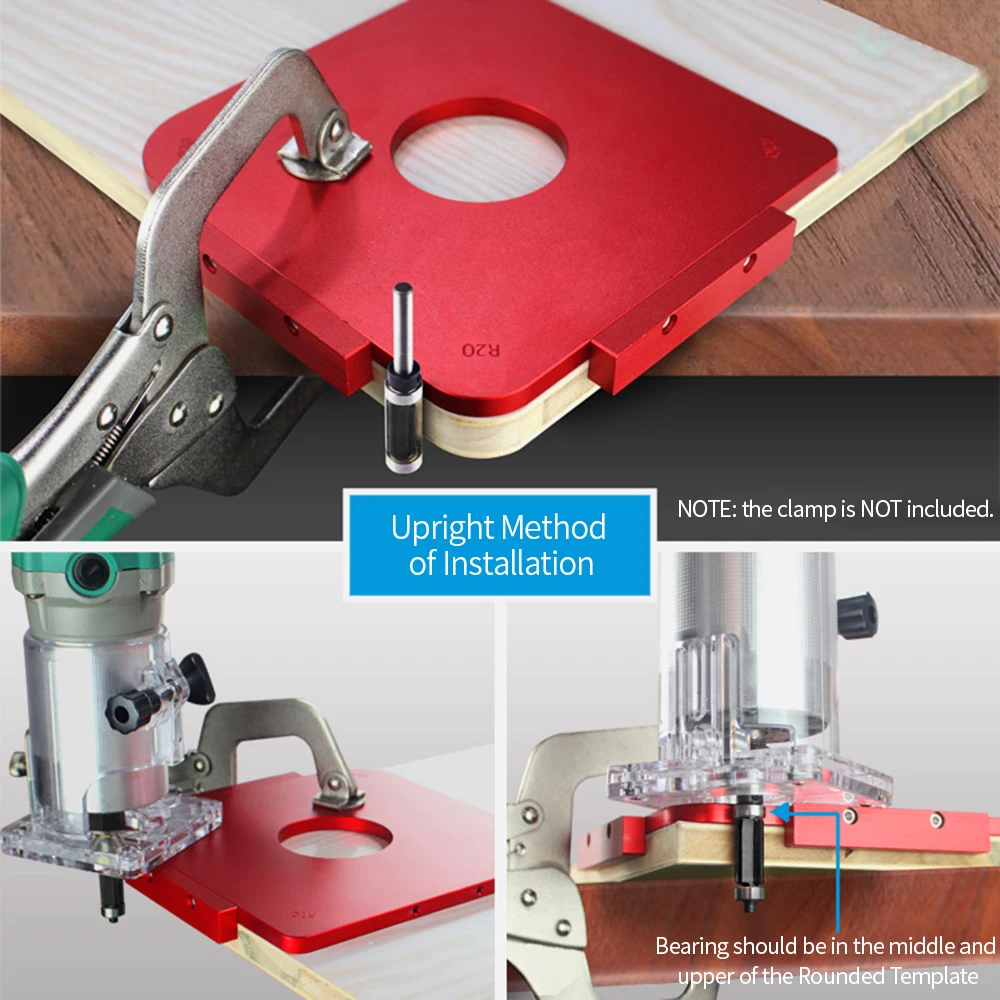 

Rounded Template Wood Panel Radius Quick-Jig Router Table Bits Jig Corner Templates Kit R5 R10 R20 R30 Router Template