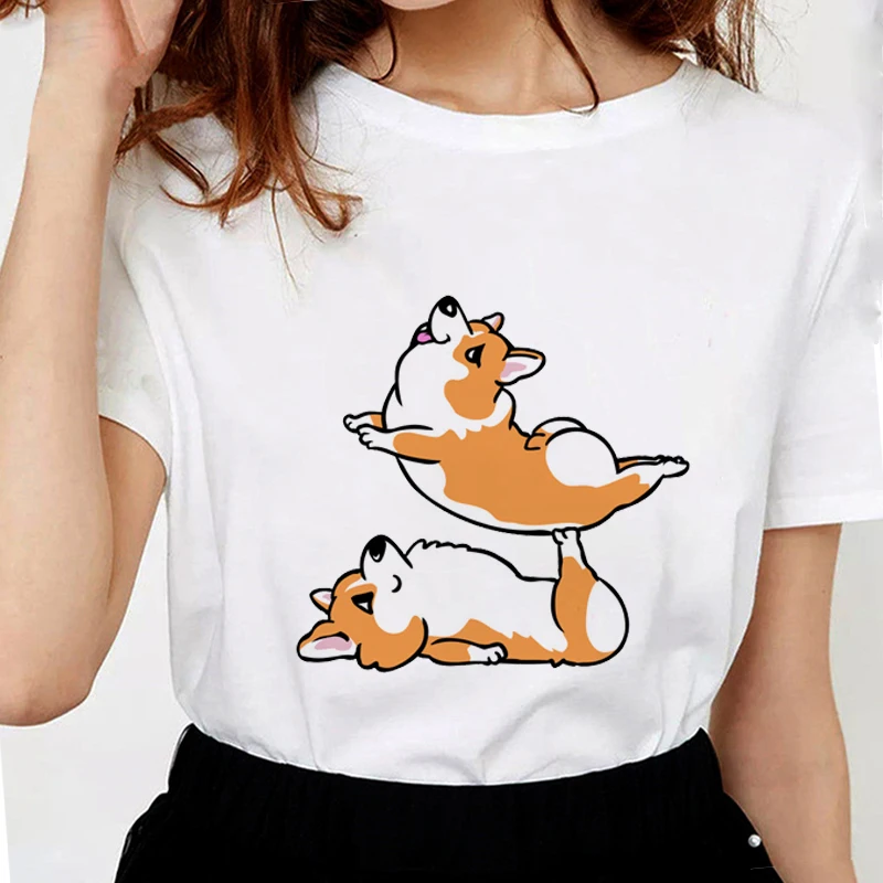 Женская летняя хлопковая футболка с коротким рукавом и принтом