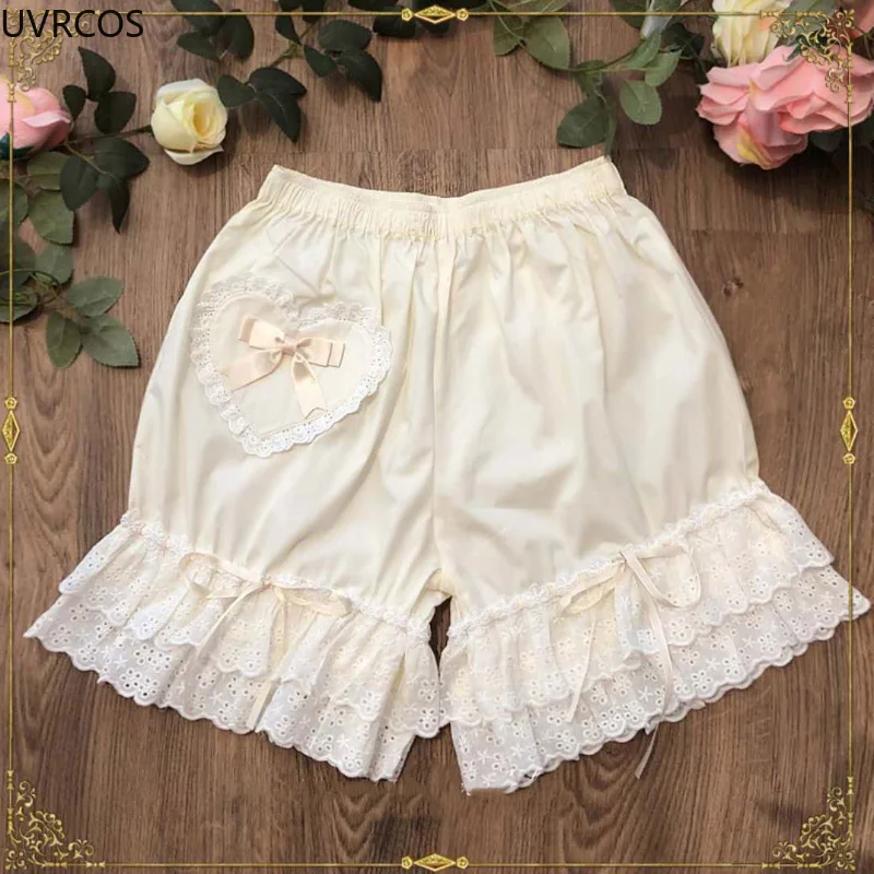 Женские хлопковые эластичные трусы с кружевом и оборками