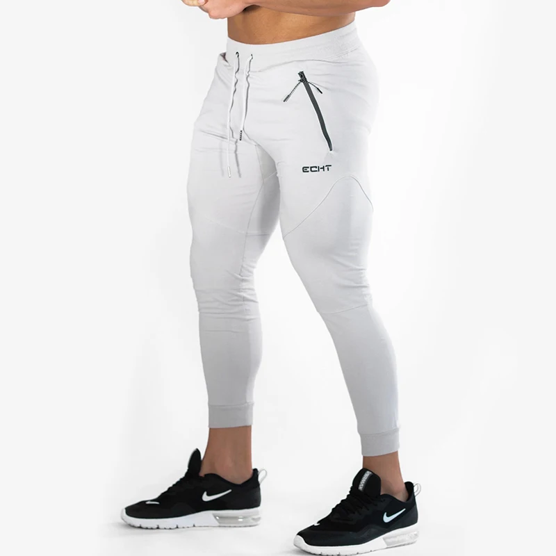 

New Cotton Men Sweatpants with Towel Rack and Cell Phone Pocket Running Tights Pants Men Sporting Leggings Workout Pants
