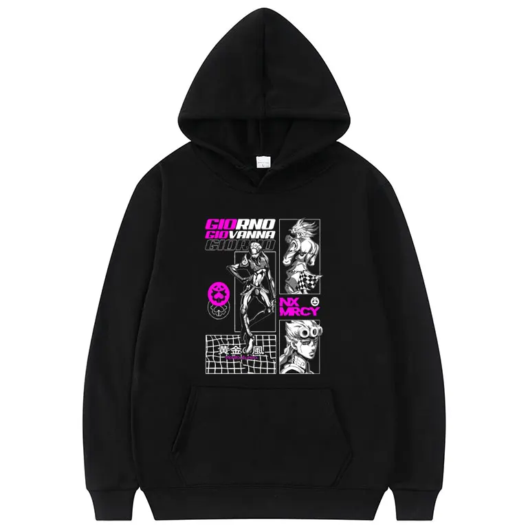 

Japanese Anime Jojos Bizarre Adventure Anime Print Mens Hoodie Warm Fleece Hoodies Men Women Fashion Personality Sweatshirts