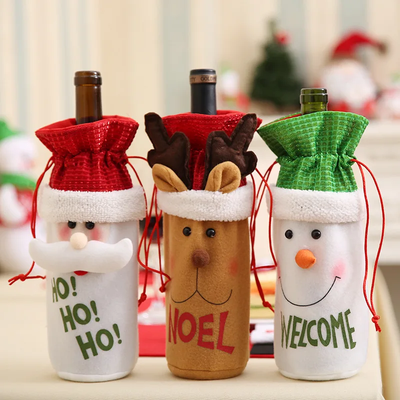 Christmas Wine Bottle Cover - Santa Claus Wine Bottle Bag for Festive Home Decor and Table Settings - New Year Christmas Ornaments image 4