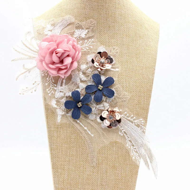 25 видов дополнительной аппликации для вышивки 3D Цветочный кружевной воротник