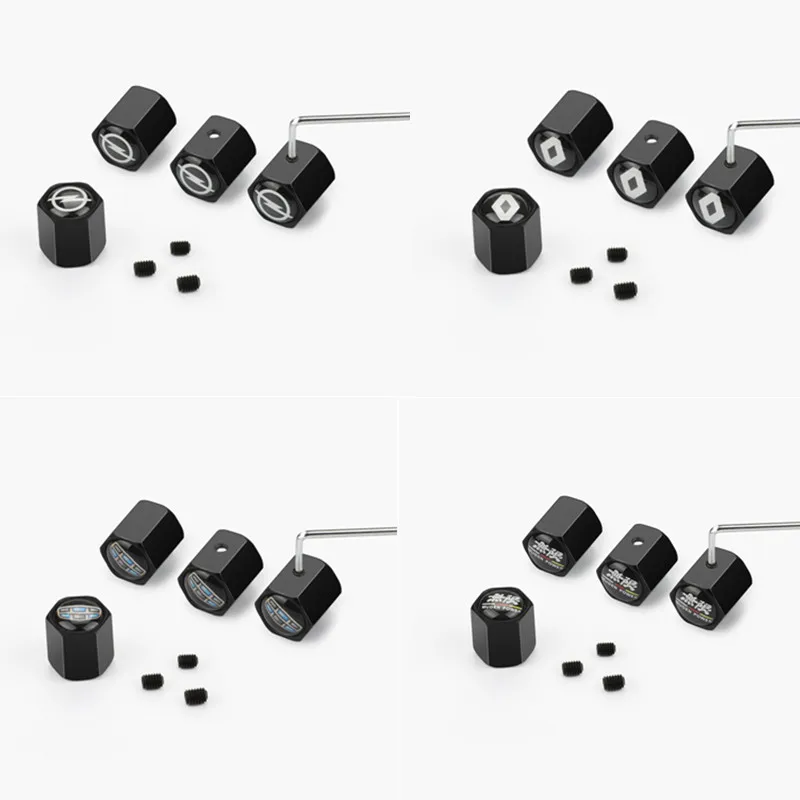 Автомобильный Стайлинг 4 шт. черные противоугонные колпачки для клапанов