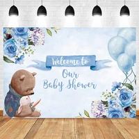 yeele blue flower balloon bear rabbit safari wild newborn baby shower boy birthday party backdrop vinyl photography background