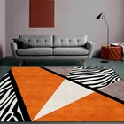 Креативный геометрический ковер для гостиной, коврики с рисунком апельсиновой зебры светильник легкие роскошные декоративные коврики для спальни, прикроватного столика, Нескользящие напольные коврики