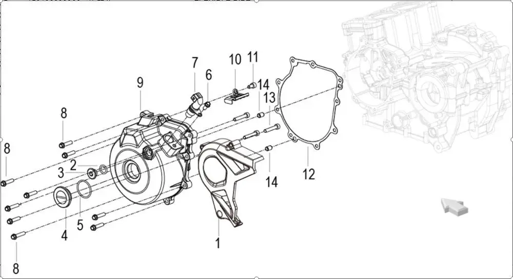Фазовый датчик левой крышки задняя левая крышка прокладка Benelli BJ500 Leoncino 500 |