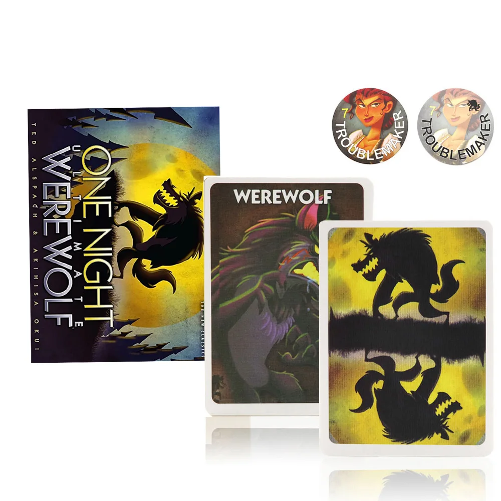 

One Night Ultimate werewolf Board Game 3-10 players party game fun full English find werewolves card games