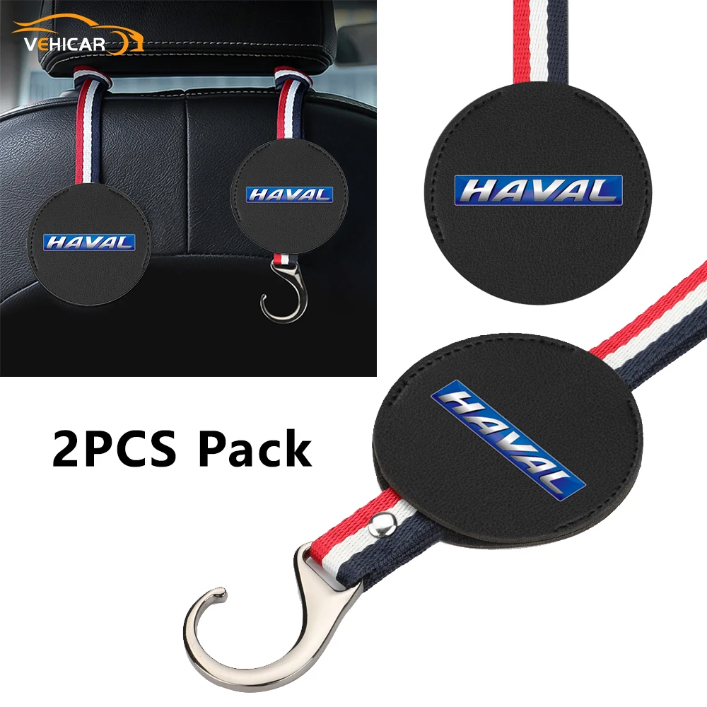 

VEHICAR Car Hooks Universal 2Pcs Car Vehicle Back Seat Headrest Hanger For HAVAL Car SUV Handbag Clothes Coats Bags Organizer
