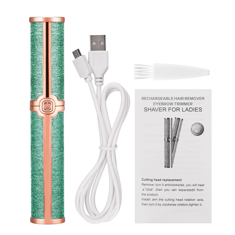 

USB Rechargeable Electric Eyebrow Trimmer Makeup Painless Eye Brow Epilator Mini Shaver Razors Portable Facial Hair Remover