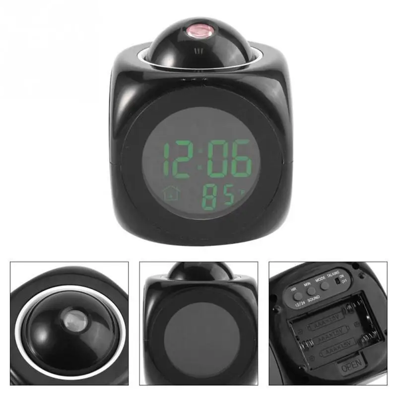 Уникальные черные пластиковые часы с гладким корпусветодиодный ЖК-дисплей