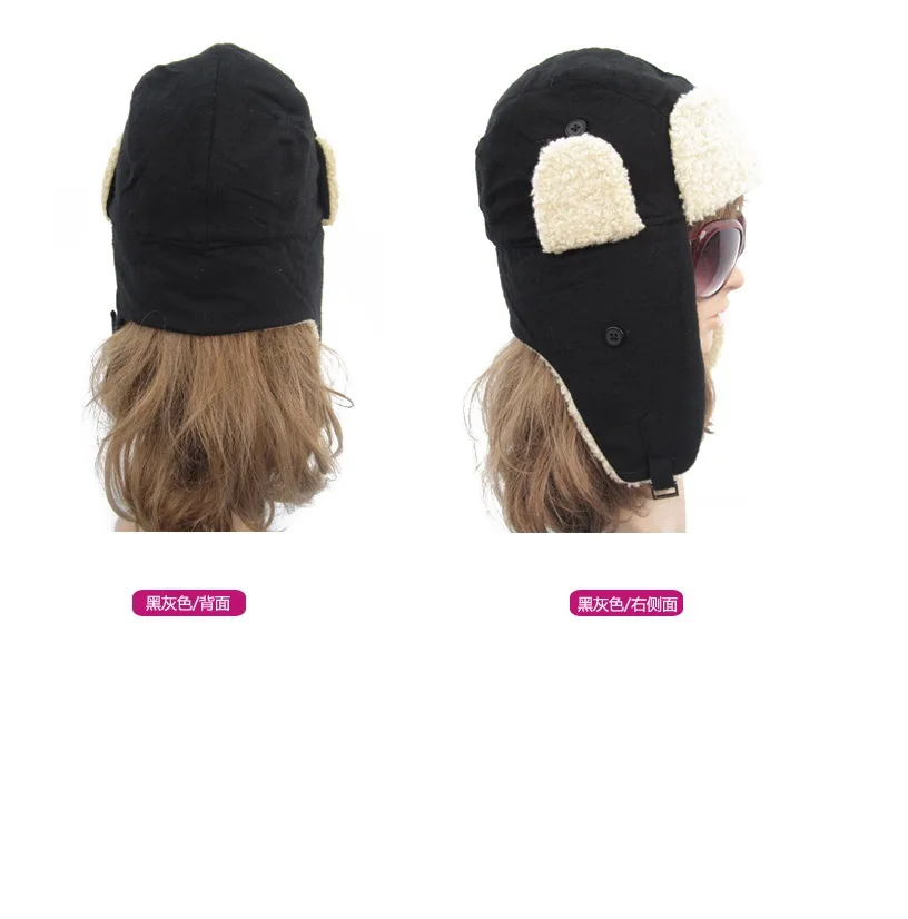 Bomber Hat Женская Мужская зимняя шапка унисекс с ушками для женщин теплые ушные щитки Кепка ветрозащитная Толстая клетчатая русская ушанка шапка