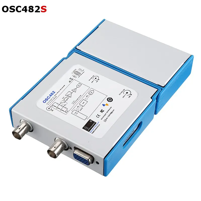 OSC482S цифровой портативный осциллограф PC USB 2,0 Виртуальная 2CH полоса пропускания осциллограф с генератором сигналов 13M Hz