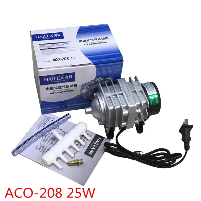 

Hailea Aquarium air pump ACO-208 25W electromagnetic air compressor garden fishpond pump aerator