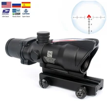 ACOG 4X32 Real Fiber Optical Fiber Red Green Illuminated Chevron Glass engraved optical tactical crosshair view