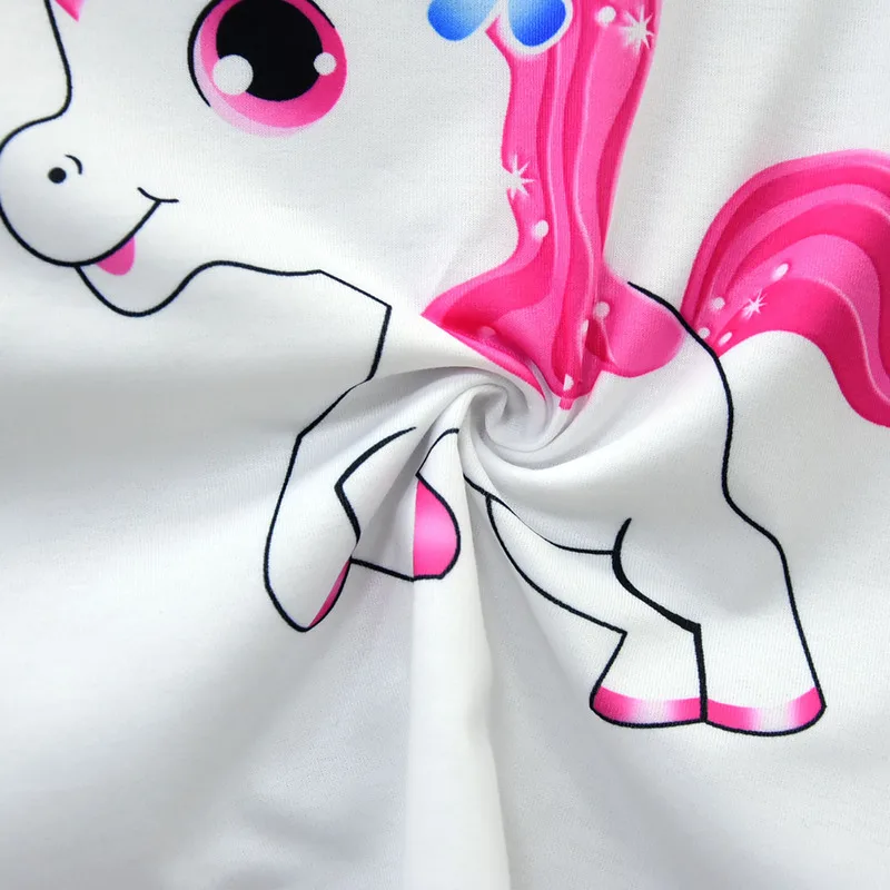 Новинка Детский комплект из футболки и платья с единорогом детское Сетчатое