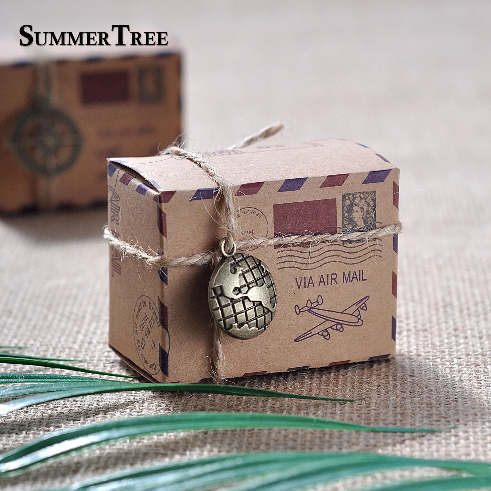 50 шт конфеты Коробки штамп дизайн Винтаж упаковывать шоколада крафт Бумага