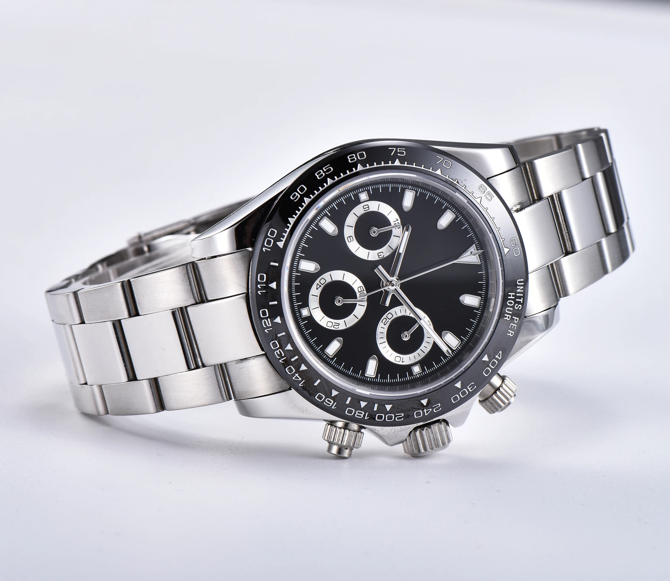 Мужские японские часы с хронографом vk63 новый кварцевый механизм 39 мм сапфировым