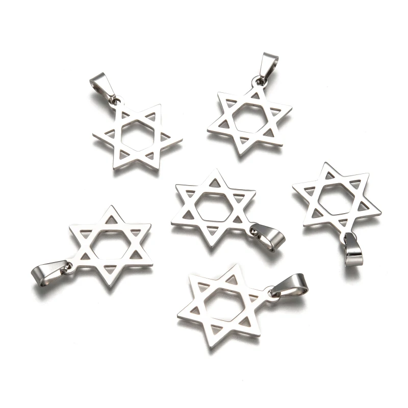 

20pcs 304 Stainless Steel Star Pentagram Pendants Charms for Jewelry Making DIY Necklace