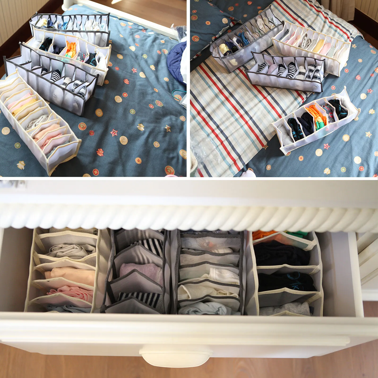 

Bedroom Closet Organizer for Socks Underwear Organizer Storage Box Bra Foldable Drawer Organizer Divider Rangement Boxes
