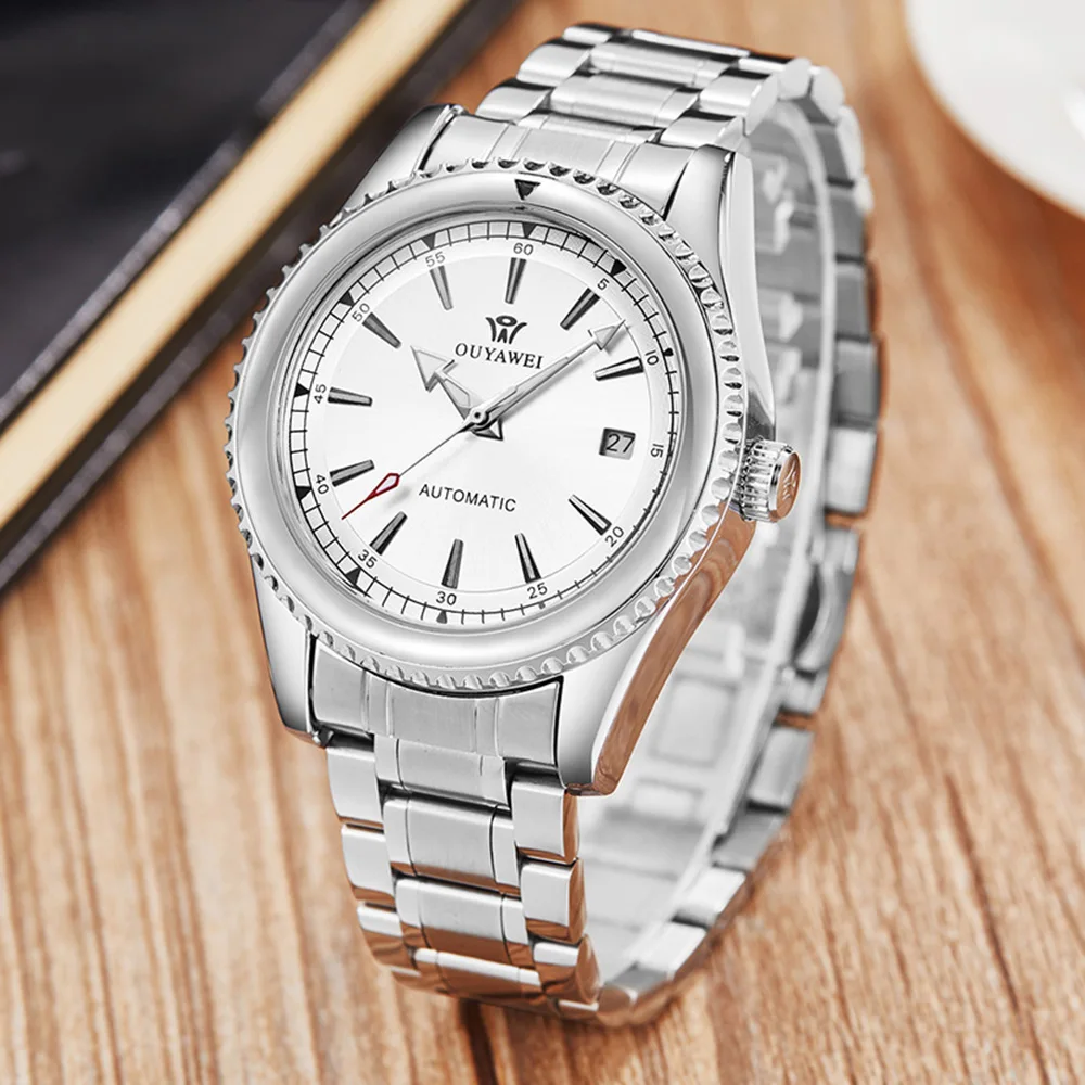 Часы OUYAWEI Мужские механические модные повседневные наручные с автоматическим