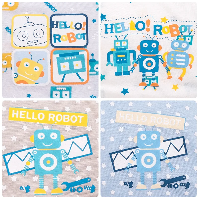 Трусы детские с мультяшным роботом нижнее белье для мальчиков хлопковые дышащие