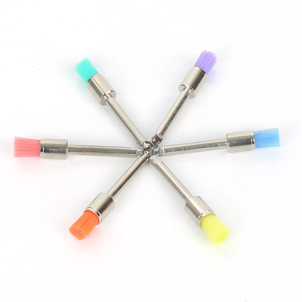

100 pcs Dental Lab Nylon Latch Small Flat Polishing Polisher Prophylaxis Brushes Disposable Dental Care Brush Head