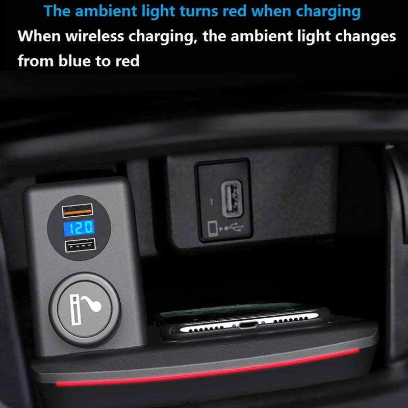 

Car Wireless Charger for Honda Accord 2016-2021 Phone USB Charging Pad with QC3.0 + PD Port Fast Charging,15W+18W+18W