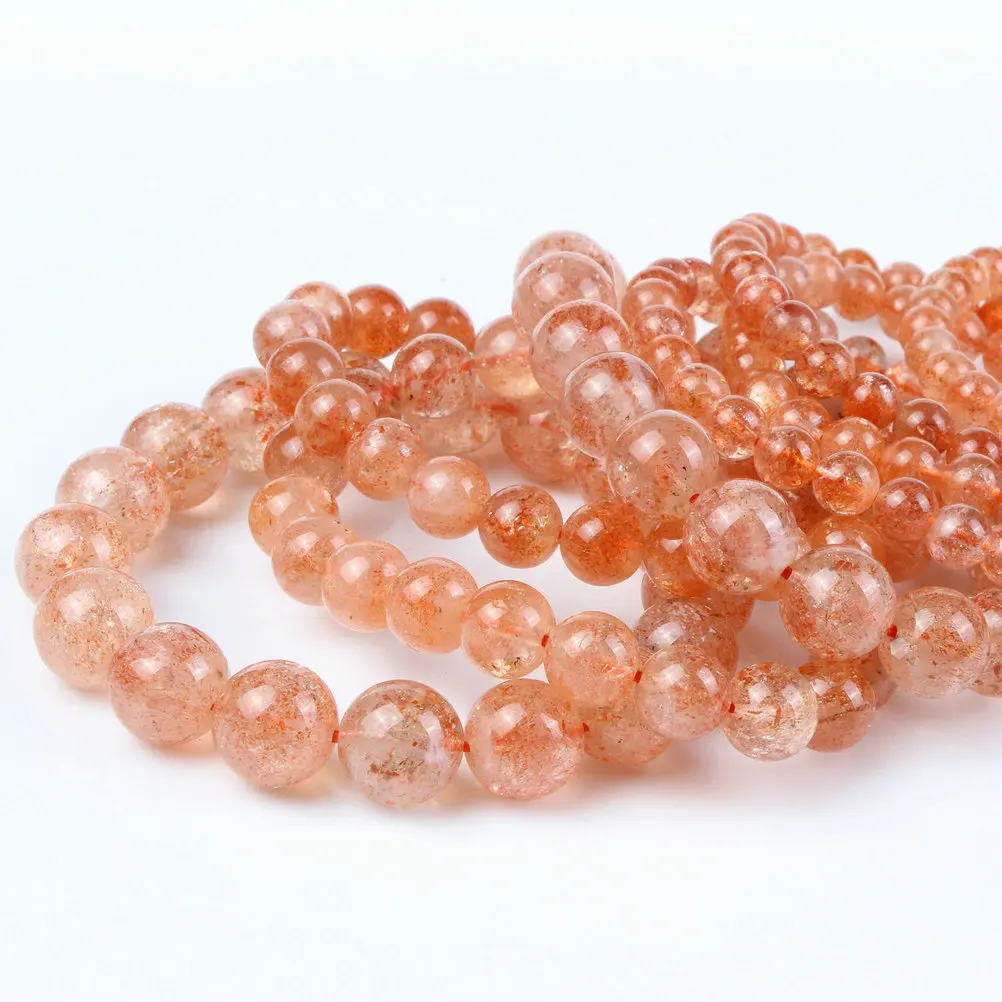 

New Fashion Sunstone Bracelet Natural Stone Loose Beads 10 mm For Women Men Best Friend Birthday Holiday Gift