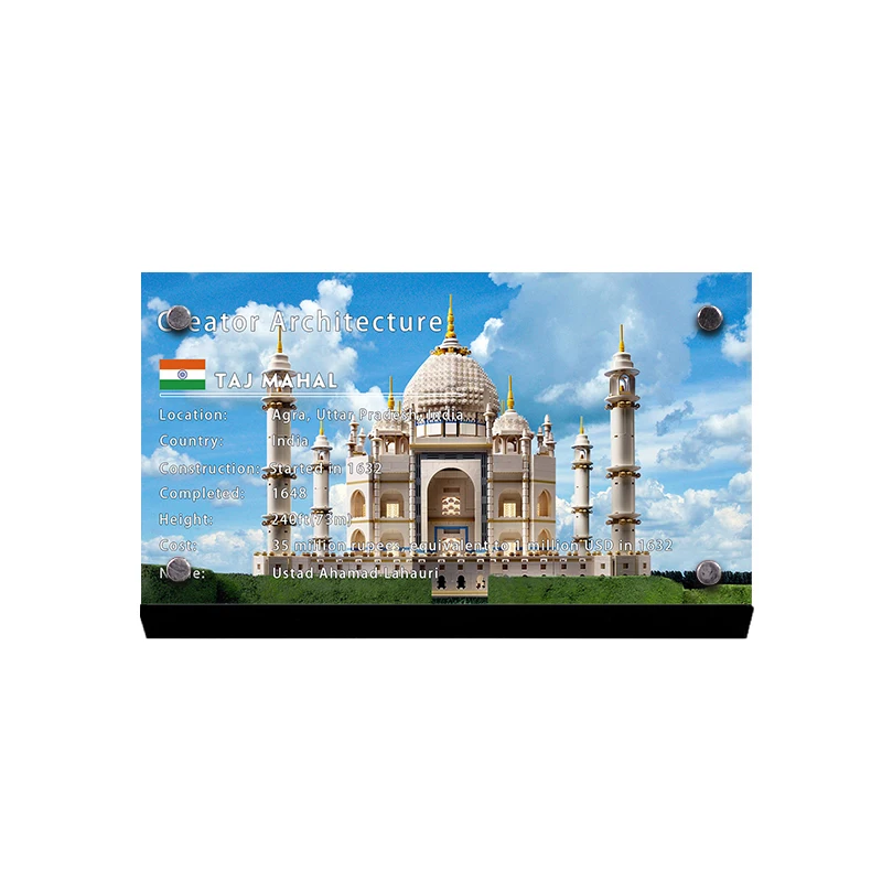 

The Acrylic Display Stand Brand for Creator 10256 Taj Mahal Architecture Model Building Blocks Toys for Children Kids Gift