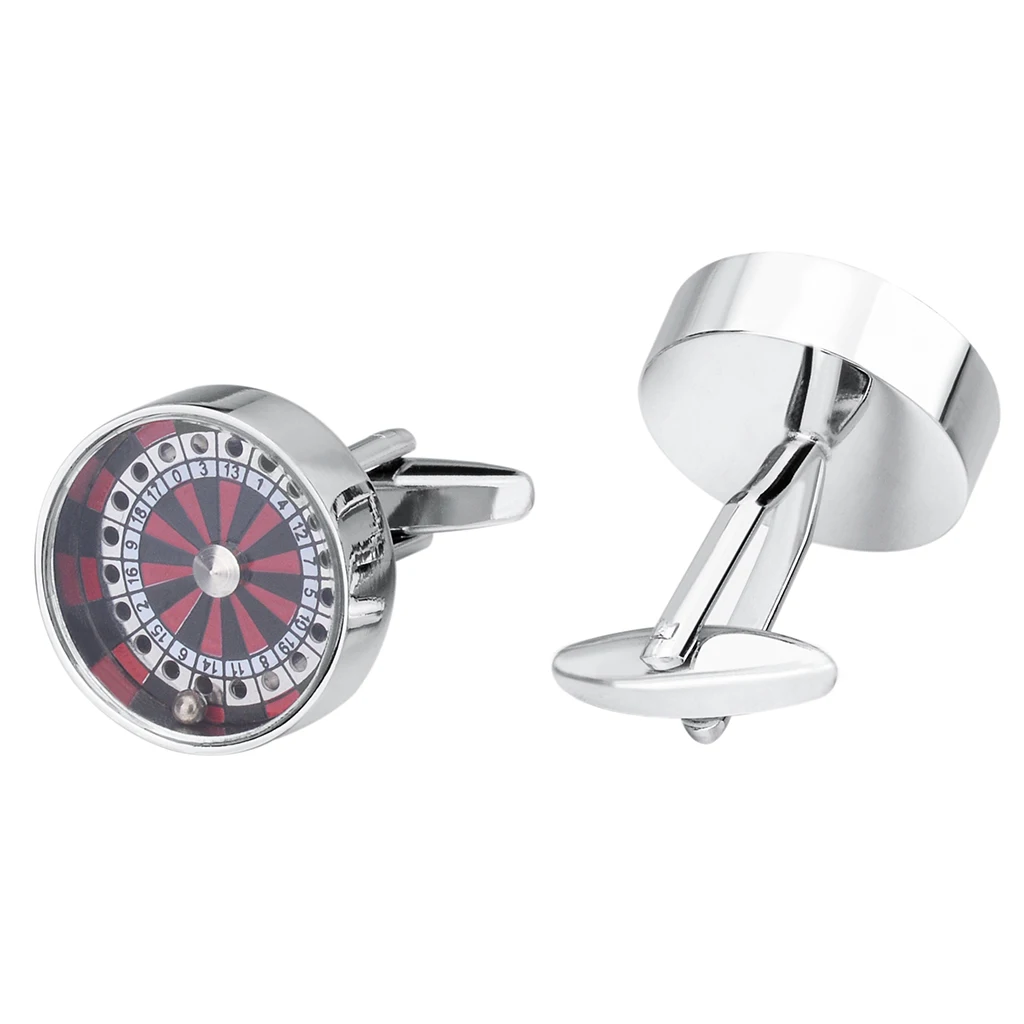 Миниатюрные круглые рулетки азартные запонки в виде шарика для азартных игр