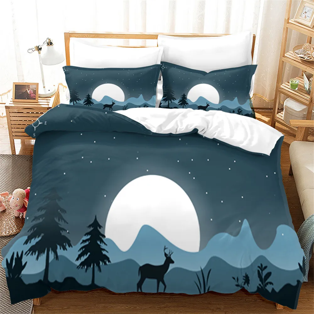 

Various Colors Duvet Cover Home Decoration Mountain Sun Bedding Set Comforter Abstract Art Quilt Cover Queen King Size No Sheet）