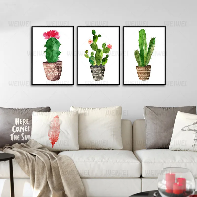 

Cactus Flower Watercolor Plants 5D Diamond Embroidery Full Drill Diy Diamond Painting Mosaic Cross Stitch Home Decor Wall Art