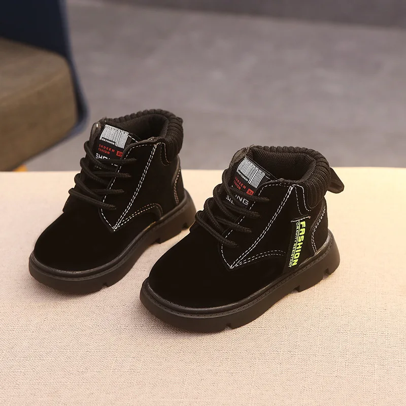 Детские ботинки на мягкой подошве с плюшевой подкладкой|Сапоги| |