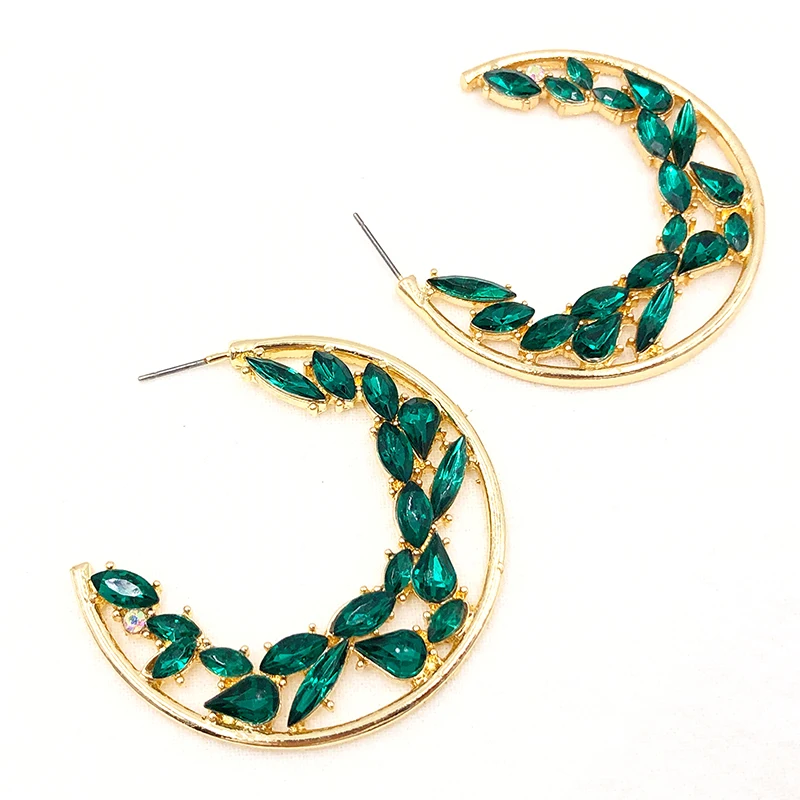 Женские серьги-подвески с-образной луной LUNA большие геометрические серьги