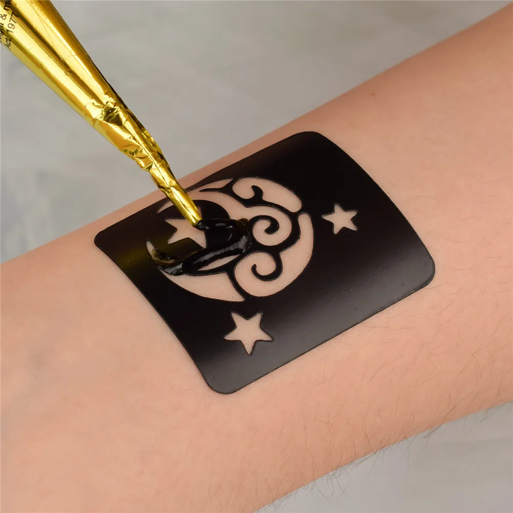 Индийская паста для татуировки хной черные коричневые красные конусы хны мужчин