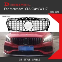 gtr grille for mercedes cla w117 c117 gt front grid for cla35 cla200 cla180 cla220d amg diamond grille racing sports 2013 2018