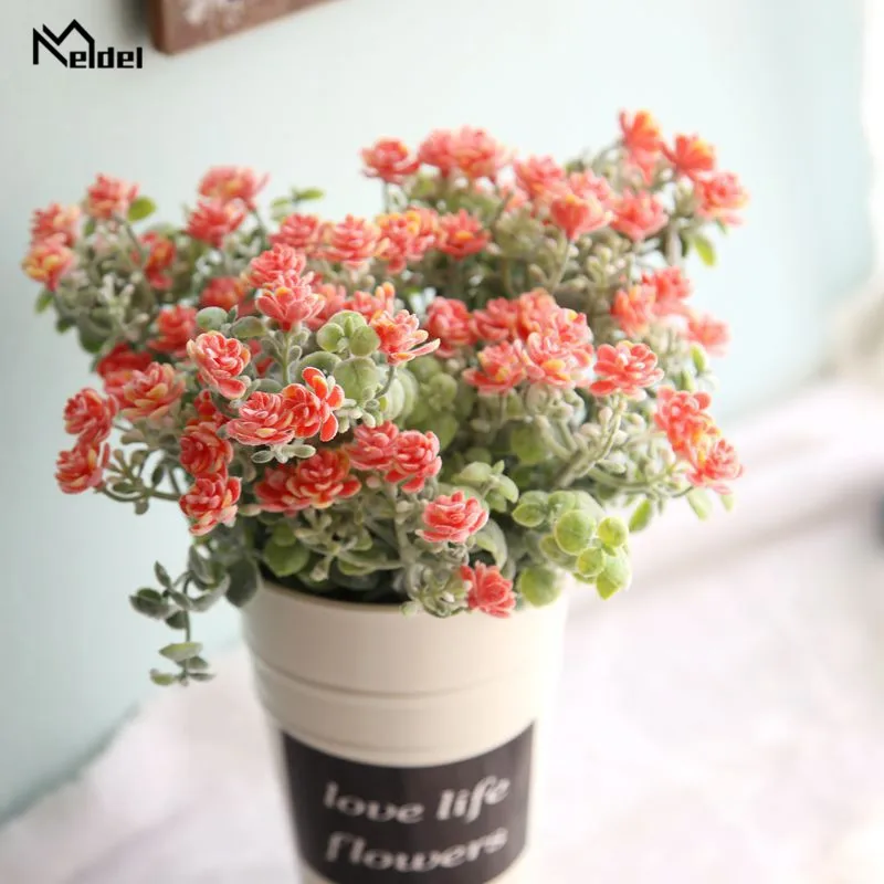 Искусственные пластиковые цветы букет роз искусственная Камелия пион маленький