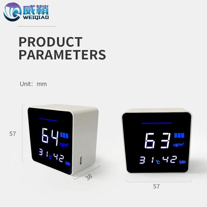 

Portable PM2.5 detector AIR-08/A10 laser particle sensor with USB charging