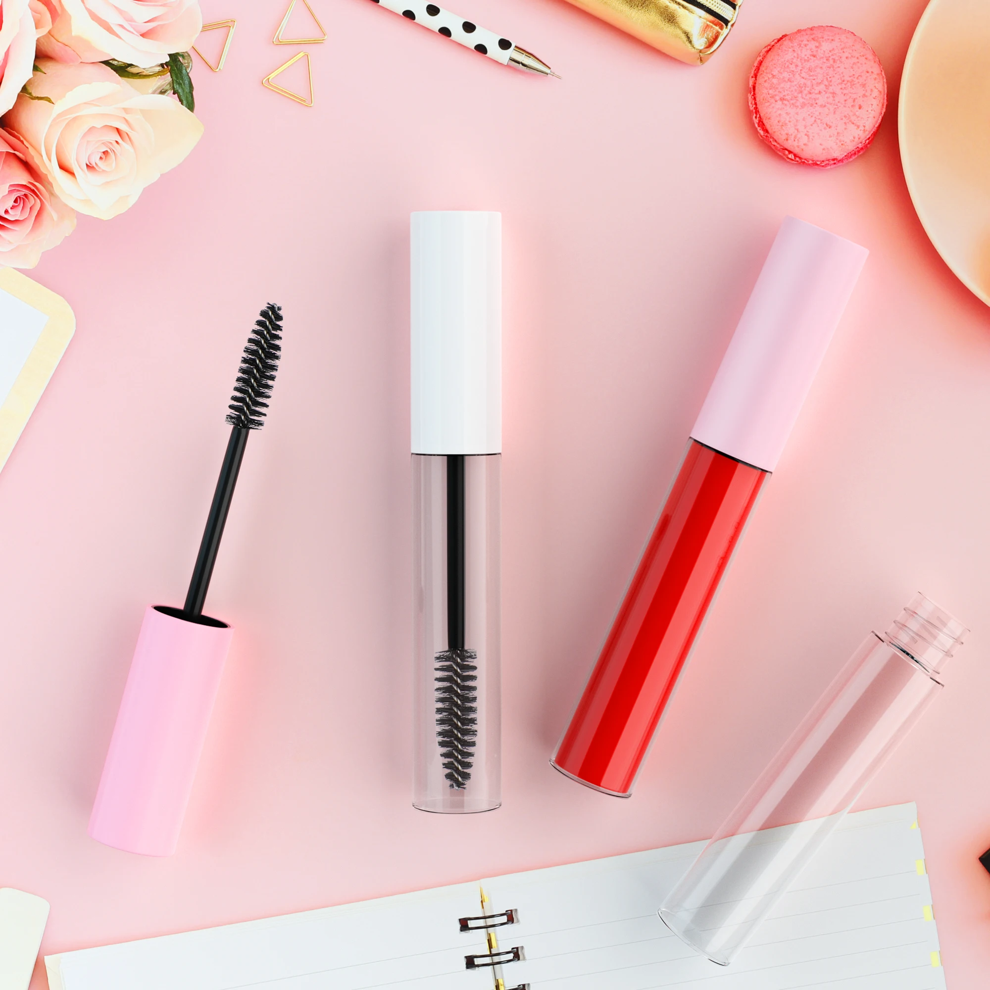 

5 Pieces 10ml Empty Mascara Tube Wand Eyelash Cream Container Bottle Sample Vials With Rubber Inserts Diy Sample Mascara Tube