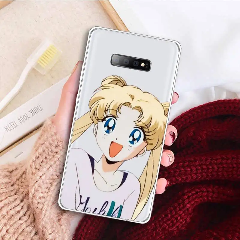 

Sailor moon figure cute Phone Case Transparent for samsung A 21s 50 71 S 8 9 20 20fe note 10 20 ultra plus