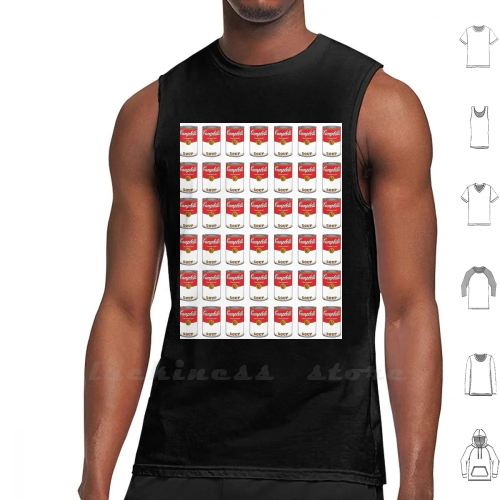 Campbell Soup Sleeveless Tank Top Vest Cotton Campbell Warhol Andy Popart Vector Product