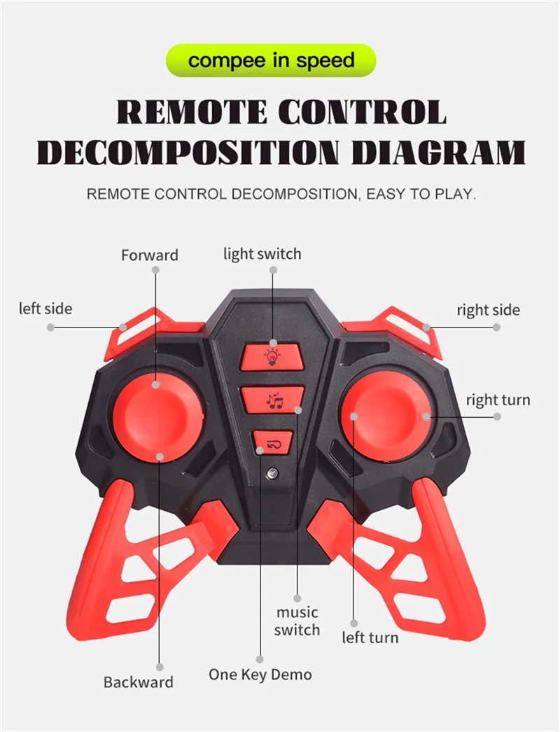 

2.4G Radio Music Light Remote Control Twist High Speed RC Car Stunt off Road Drift Vehicle Toy