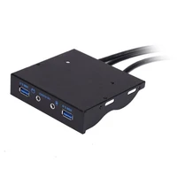3 5 20pin to 2 usb 3 0 port hub hd audio pc floppy expansion front panel rack for computer pc with audio cable 9pin