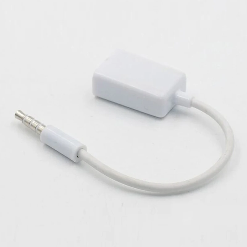 

3.5mm male aux audio plug jack to usb 2.0 female converter cord cable car mp3